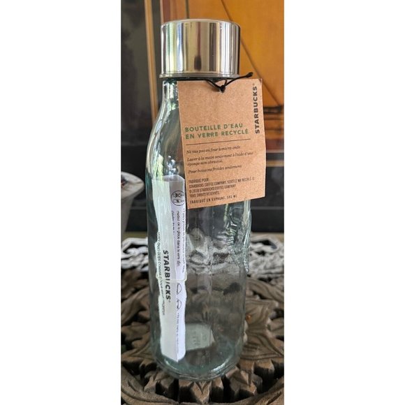 Starbucks Siren Mermaid Logo Recycled Glass Water Bottle NEW 20 fl oz - Picture 3 of 3